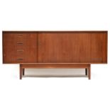 A MID 20TH CENTURY TEAK DALESCRAFT FINE FURNITURE SIDEBOARD with four drawers with moulded handles