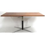 *WITHDRAWN* A MID 20TH CENTURY ROSEWOOD WILHELM RENZ ADJUSTABLE DESK/COFFEE TABLE  with chromed quad