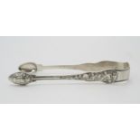 PAUL STORR; A pair of fine Georgian silver sugar tongs, London 1819, in the neoclassical style, cast