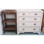A lot comprising 20th century two over three chest of drawers, 97cm high x 95cm wide x 46cm deep and
