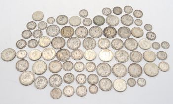 EDWARD VII half crowns together with various examples of George V and George VI coins