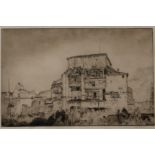 SIR WILLIAM RUSSELL FLINT A.R.A A dwelling in Aragon, signed, etching, 23 x 35cm Condition Report: