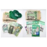 Assorted Celtic memorabilia, including two Coca-Cola Cup 1994 baseball caps, various issues of