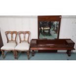 A lot comprising an estate built Victorian mirror backed trough and a pair of Victorian parlour