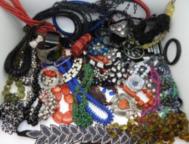 A large collection of costume jewellery to include, a Sobral style pebble bracelet, items by