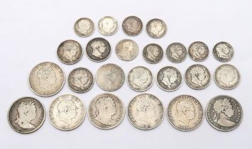 GEORGE III 1819 1/2 crown together with examples from 1816 and 1817 together with various George III