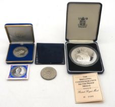 GREAT BRITAIN 1988  $1 BRITANNIA commemorative Eastern Trade Dollar silver proof medal 5oz 156 grams