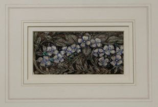 ANNIE FRENCH Floral design, pen and ink in colours, 6 x 13cm Condition Report:Available upon