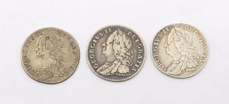 GEORGE II 1758 sixpence  Obverse; laureate and draped bust of King George II left, legend around