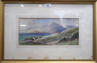 GEORGE WILLIAM MORRISON (IRISH 1820-1893) ATLANTIC DRIVE Watercolour, signed lower left, 17 x 37cm