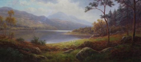 EVERETT.W.MELLOR Three Loch views, signed, oil on canvas, 34 x 75cm and 24 x 34cm (3) Condition