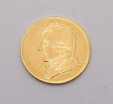 UNITED STATES 1980 Adam Smith Tenth-Ounce Gold Medal Obverse;  bust of Adam Smith facing left,