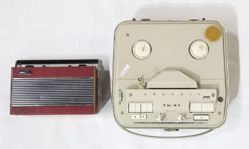 A Grundig TK-41 reel-to-reel tape recorder and a Roberts R606 transistor radio Condition Report: