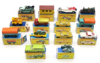 A selection of boxed Matchbox model vehicles, to include 1 Mercedes Truck, 38 Honda Motorcycle