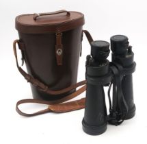 A pair of Barr & Stroud 7x CF41 military-issue binoculars, serial no. 78097, housed in a leather