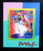 *WITHDRAWN* PETER MAX (GERMAN b.1937)  BLUSHING BEAUTY ON BLENDS  Mixed media, signed lower lower