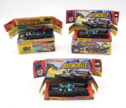 Two Corgi 267 Batman Batmobiles, one retaining outer box and inner card tray, the other with inner