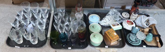 Assorted drinking glasses and assorted decorative items Condition Report:No condition report