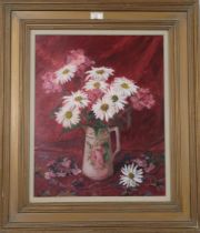 DELNY GOALEN (SCOTTISH 1932-2023)  PHLOX AND MARGUERITES  Oil on canvas, signed lower left, 48 x