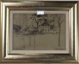 DAVID M. MARTIN (SCOTTISH 1922-2018)  WIMBLEDON COMMON  Pencil on paper, signed lower right, 20 x