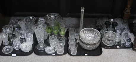 A collection of cut glass and crystal including drinking glasses, vases etc Condition Report:No