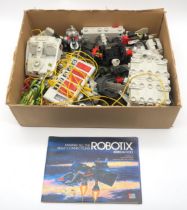 Assorted MB Robotix components, with original instruction manual and Dinky Shado UFO Interceptor and