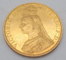 VICTORIA 1887 FIVE POUND COIN 39.76 grams Gold 5 pounds (5 sovereigns), 1887. Obverse Jubilee head