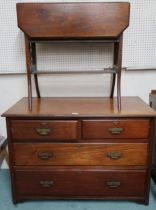 A Victorian mahogany two over two dressing chest base (lacking mirror), 72cm high x 106cm wide x