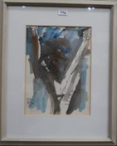 CONTINENTAL SCHOOL  CHRIST ON THE CROSS  Ink/wash on paper, signed lower left, dated 19(45), 36 x