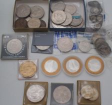 A coin collection to include US silver dollars, Elizabeth II crowns, commemorative coins, three