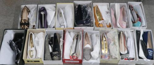 A collection of ladies pump shoes, mainly Italian and size 38, together with a pair of men's size