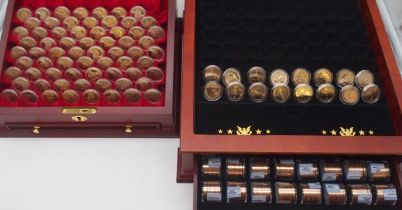 The Sacagawea $1 dollar Coins part set in wood collectors case, The United States Presidential $1