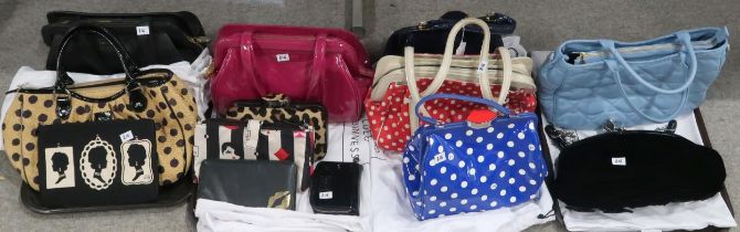 A collection of Lulu Guinness handbags and purses, bags with dust bags Condition Report:No condition