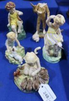 Assorted Royal Worcester figures of children Condition Report:Available upon request