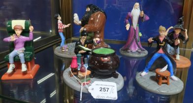 Six Royal Doulton Harry Potter figures including Harry's 11th Birthday, Ron follows the Weasley