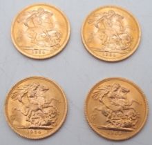 ELIZABETH II sovereign coins a lot comprising four Elizabeth II each dated 1964 32 grams in total (