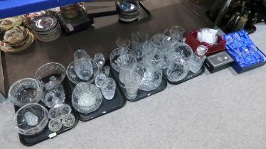 A collection of cut glass and crystal items including vases, bowls, etc Condition Report:No