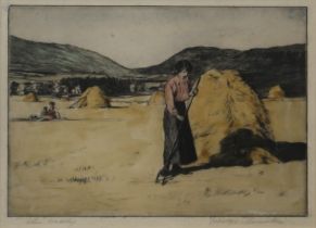GEORGE HOUSTON Glen Orchy, signed, colour etching, 20 x 27cm and Kilchurn Castle, 20 x 27cm (2)