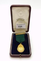 A 9ct gold medallion for The Society of Deacons and Free Preseses. Presented to Stephen H.