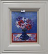 DELNY GOALEN (SCOTTISH 1932-2023)  PURE ANEMONES  Oil on canvas, signed lower left, 29 x 23cm  Title