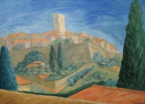 CONTEMPORARY SCHOOL   ST. PAUL, FRANCE  Oil on canvas, signed lower right, 72 x 99cm Condition
