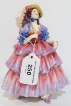 A Royal Doulton figure The Hinged Parasol HN1579 Condition Report:Has cracks to the base of the