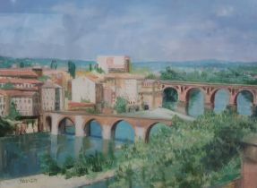 DELNY GOALEN (SCOTTISH 1932-2023)  ALBI  Oil on canvas, signed lower left, 76 x 99cm  Title