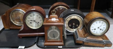 A collection of assorted mantle clocks Condition Report:No condition report available.