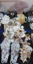 Assorted continental centrepieces and candlesticks, Moores pieces, Gray's jug etc Condition Report: