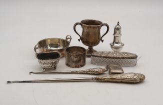 A collection of silver including a silver Christening cup, by Kenneth Tyler Key, Birmingham, a