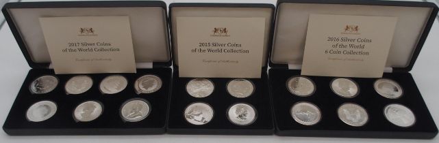 2015 Silver Coins of the World 4 coin collection, 2016 Silver Coins of the World 6 coin