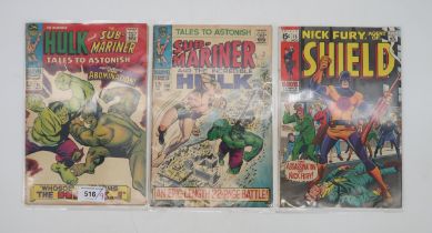 A collection of Marvel comics including Dr. Strange #171, 176, 178, Nick Fury Agent of Shield #5, 7,