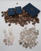 A collection of GB coins with Edward VII, George V, Elizabeth II examples etc  Condition Report: