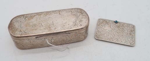 A Victorian silver snuff box, by Frederick Mason, Birmingham 1848, with scrolling foliate